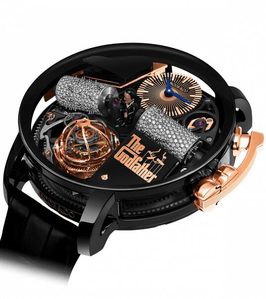 Jacob & Co OPERA GODFATHER MUSICAL BLACK TITANIUM WITH DIAMOND BARRELS OP110.21.AG.UB.ABALA Replica watch